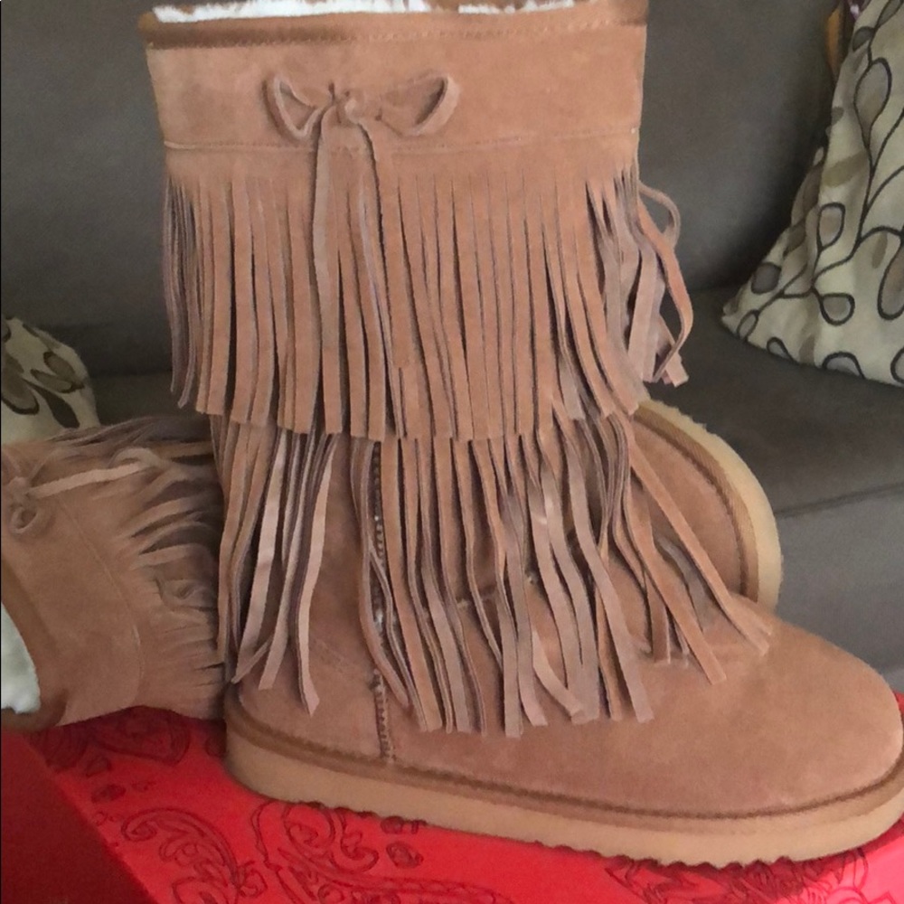 American Rag Chestnut fringe boots Size 7